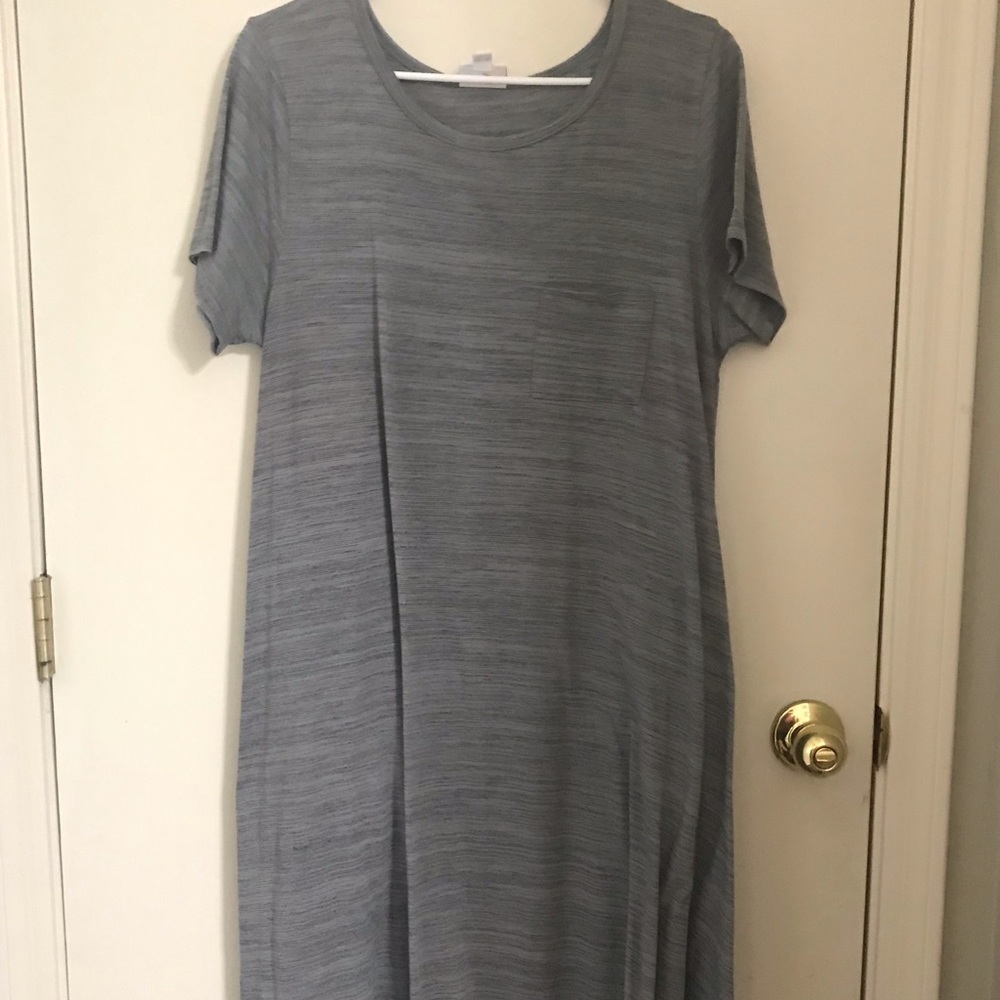 Grey micro stripe Lularoe Carly